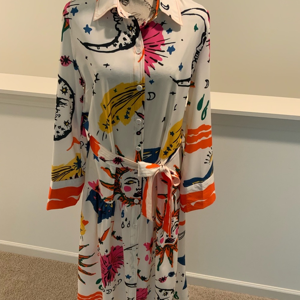 Sunday Up size medium Multicolor Abstract Long Sleeve Dress - Picture 2 of 11